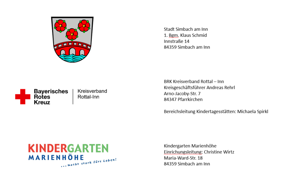 Trägerschaft des Kindergartens Marienhöhe in Simbach am Inn Trägerschaft des Kindergartens Marienhöhe in Simbach am Inn